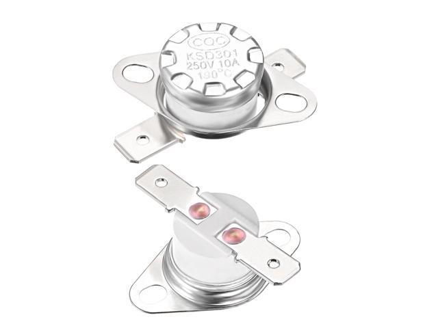 Thermostat 190°C 10A Normally Closed NC 2pcs Temperature Control Switch 