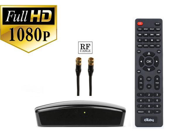 Instant or Scheduled Recording, 1080P HDTV, HDMI Output, 7 Day Program Guide eXuby Digital Converter Box for TV w// Antenna and HDMI Cable for Recording and Viewing Full HD Digital Channels Free