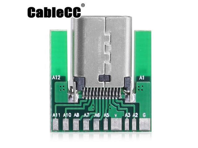 Kit Connettore USB 3.1 Tipo C Maschio E Femmina | 24 Pin SMT Con Scheda PCB Per Saldatura Fai Da Te | Cablecc