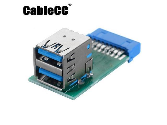 Cable Length: Card Cables Vertical Dual USB 3.0 A Type Female to Motherboard 20 Pin Box Header Slot caard PCBA Adapter 