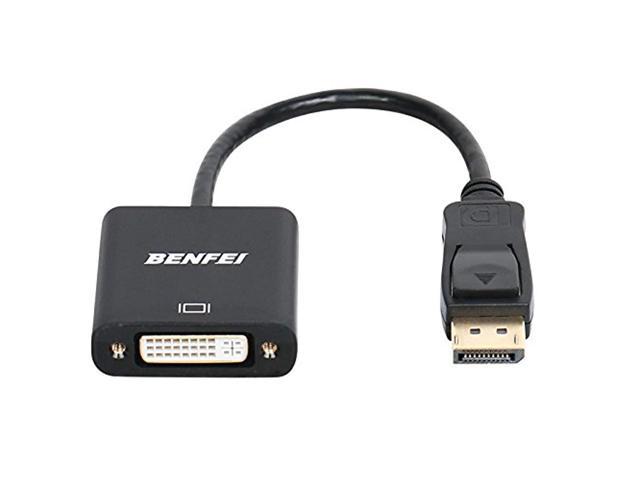Display Port to DVI Converter Male to Female Black Compatible for Lenovo BENFEI DisplayPort to DVI DVI-D Single Link Adapter Dell HP and Other Brand 