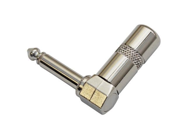 8 Right Angle 90 degree 1//4 Mono Phone Plug Guitar cable speaker Connector 6.3mm