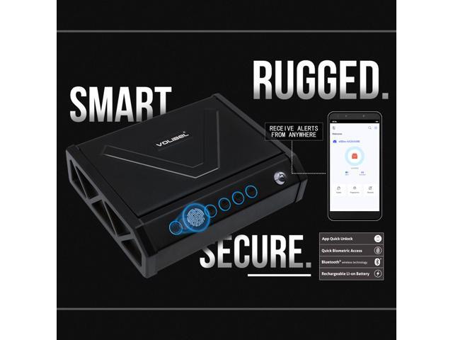 Volibel Gun Safe Box Security Safe Lock Box with Fingerprint, Code, App and Key for Home and Office(No Battery Include)