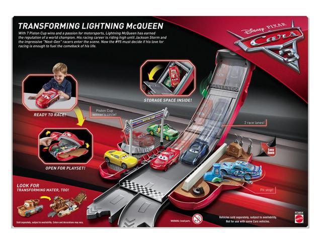 transforming lightning mcqueen playset