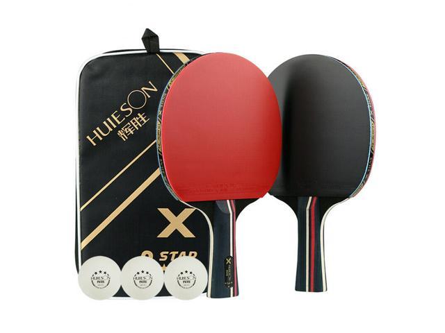 1 Pair Table Tennis Racket Ping Pong Paddle Bat with 3 Training Balls Set N#S7 