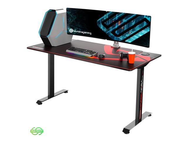 Eureka Ergonomic 2 Person Racing Gaming Desk Large Gamer Table (5ft Long 27.6in Wide), T-Shaped Office PC Computer Desk with Full-Size Mouse Pad, Popular Gift for Son/Boyfriend/E-Sports Lover