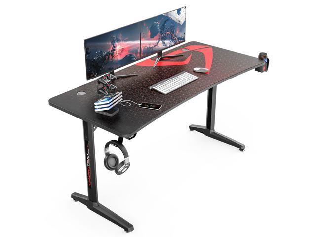 Eureka Ergonomic 60" Gaming Desk With Large Carbon Fiber Surface ...