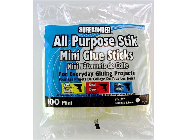 Surebonder DT-100 Made in the USA All Purpose Stik-Mini Glue Sticks-All  Temperature-5/16D, 4L Hot Melt Glue Sticks-100/ Pack 