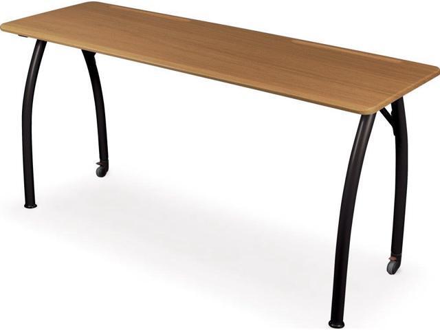 Balt Mentor Seminar Table 60 Oak Top Black Leg Newegg Com