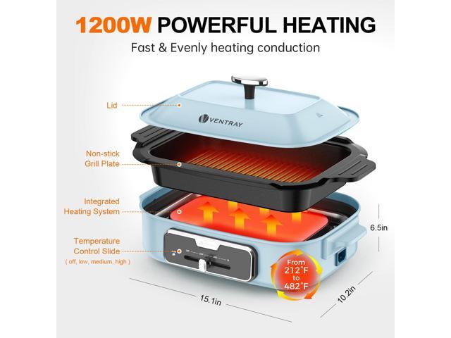 Ventray Electric Indoor Grill Healthy Grilling with Rapid Even Heat