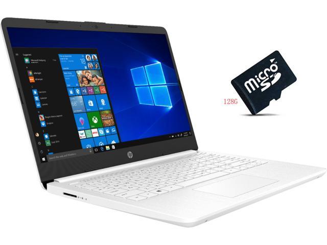 New HP 14" FHD Laptop | IIntel Celeron N4020 | Intel UHD Graphics 600 | 4GB Memory | 64GB eMMC| Windows 10 Home in S mode| White| 128G Micro SD Card Bundle