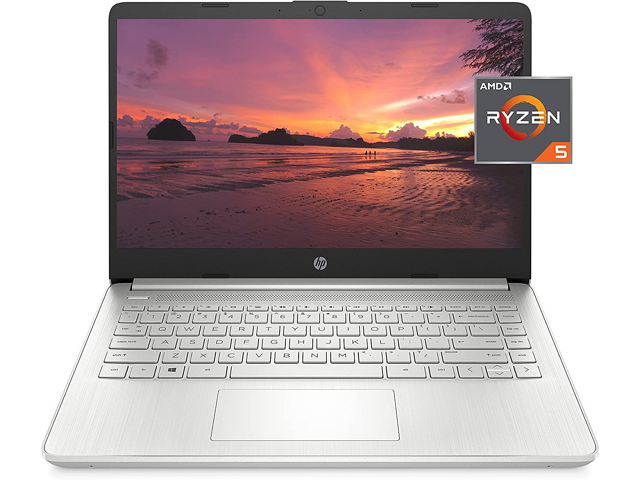 New HP 14" FHD Laptop | AMD Ryzen 5 5500U | 16GB RAM | 512GB SSD | Windows 10 Home | Natural Silver