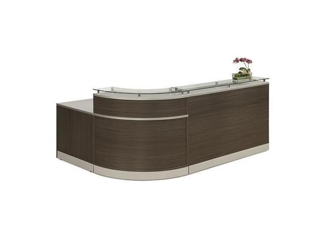 Nbf Signature Series Esquire Glass Top Reception Desk 79 W X 63