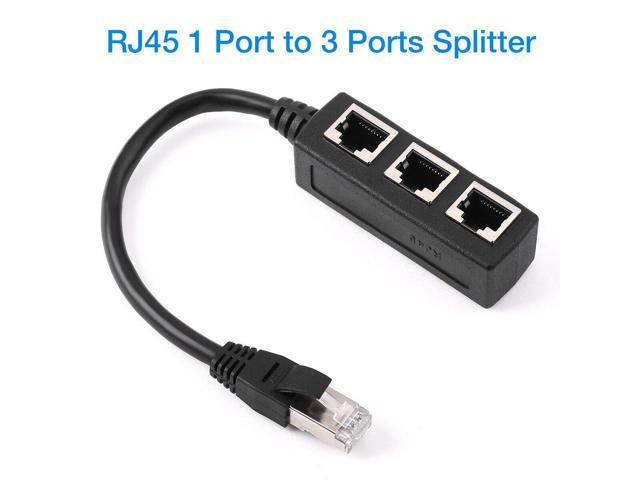 Connector RJ45 Cable Adapter 1 Male To 3 Female Port LAN Network Plug Ethernet 