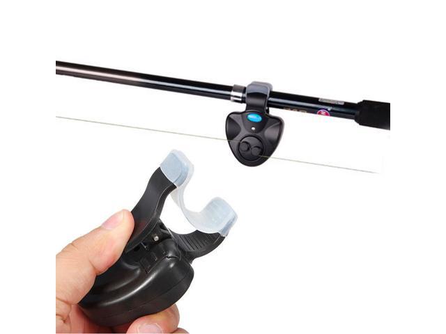 Fishing Alarm Electronic LED Fish Bite Sound Alarm Bell Clip On FishingRod Black