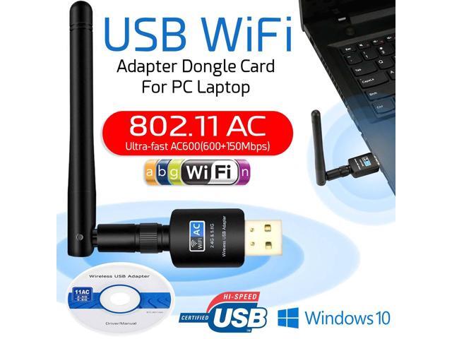 AC600 Mbps Dual Band 2.4//5Ghz Wireless USB WiFi Network Adapter w//Antenna 802.11