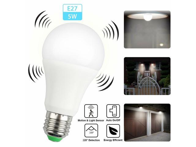 5w Indoor Outdoor Motion Sensor Light Bulb Activated Led Dusk To Dawn Newegg Com