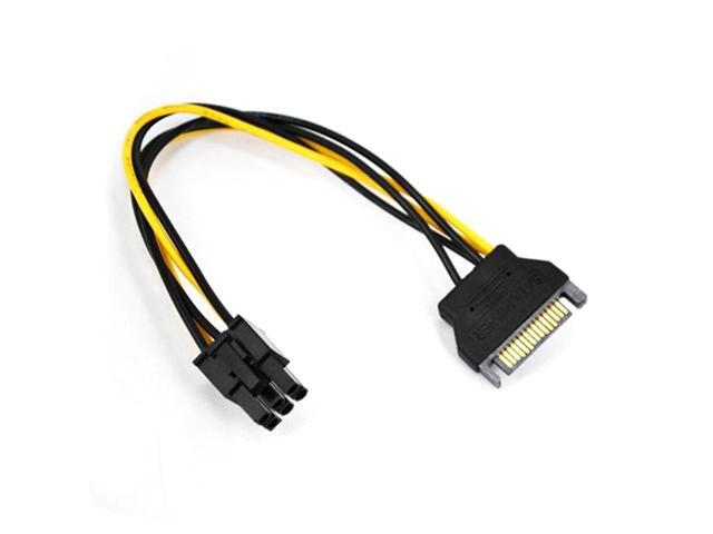 15pin SATA Power to 6pin PCIe PCI-e PCI Express Adapter Cable For Video Card