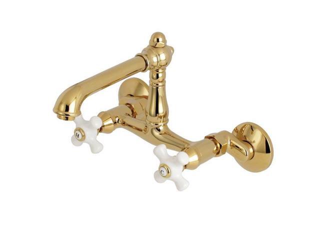 Kingston Ks7222px 6 In English Country Adjustable Center Kingston Ks7222px 6 In English Country Adjustable Center Wall Mount Kitchen Faucet Cross Handles