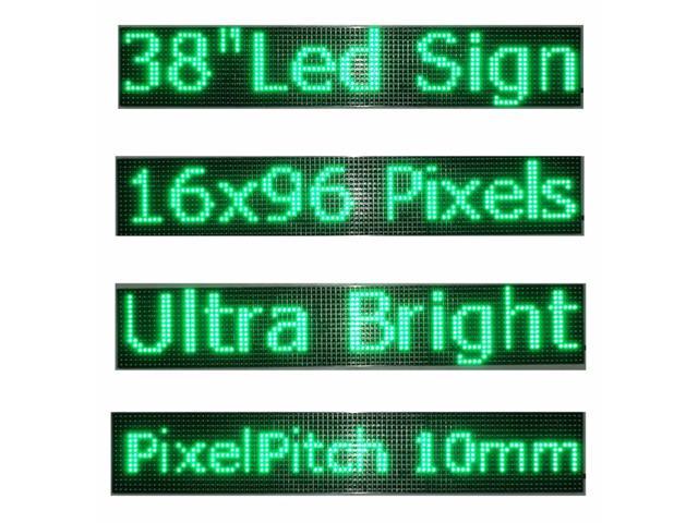 38"x 6.5" P5 Full Color HD LED Sign Programmable Scrolling Message Display Sale 