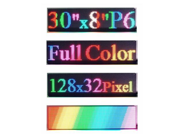 30/"x 8/" P6 Semi Outdoor Full Color LED Sign Programmable Scrolling Message Board