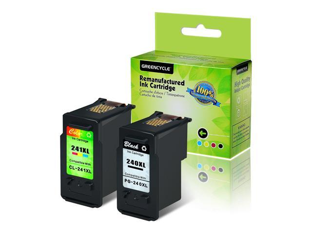 GREENCYCLE 2 Pack Ink Cartridge Compatible Set PG-240XL CL-241XL (1 Black & 1 Color)  for Canon PIXMA MX452 MX472 MG2220 MG3220 Printer,With Chip