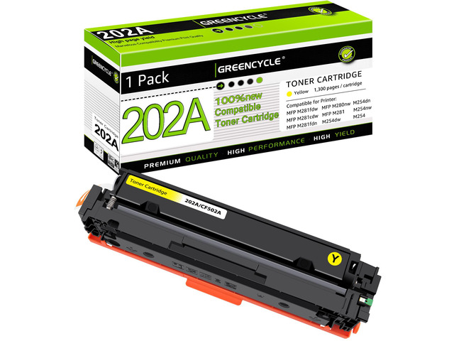 2o2a Toner Printer greencycle 202A Yellow toner Cartridge Compatible for HP 202A CF502A ...