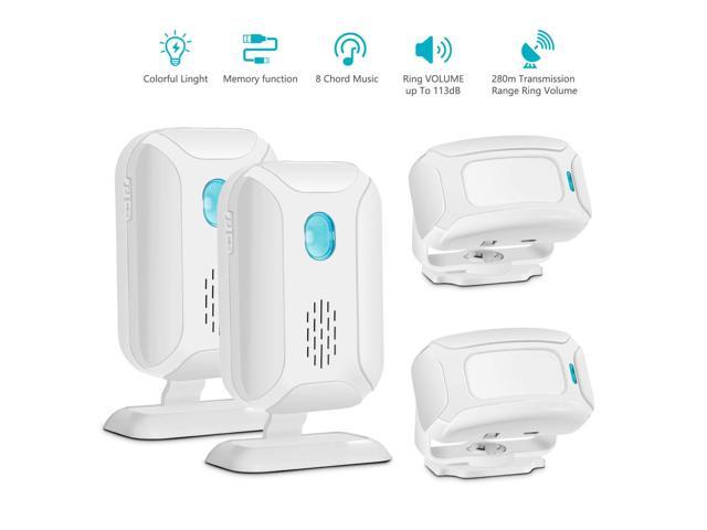 Greencycle 2 Set 2 Sensor 2 Alarm Muti Function Wireless Welcome Warning Greeting Doorbell Pir Motion Detector Sensor Visitor Alarm Chime Door Bell