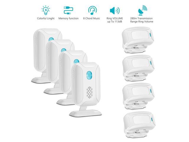 Greencycle 4 Set 4 Sensor 4 Alarm Muti Function Wireless Welcome Warning Greeting Doorbell Pir Motion Detector Sensor Visitor Alarm Chime Door Bell