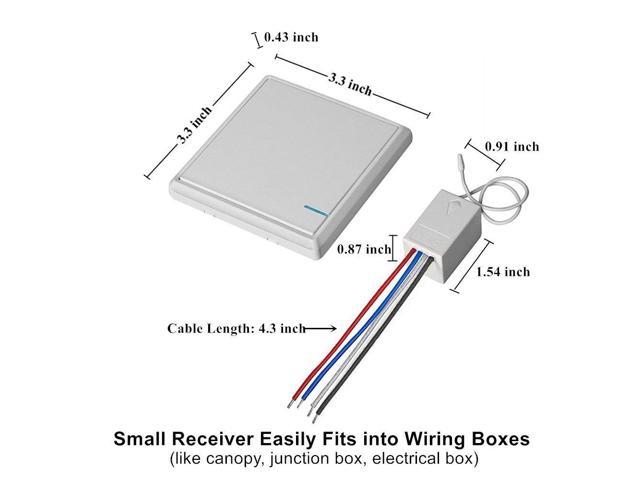 GREENCYCLE 1PK 3-Way Switch and 3PK Receiver Wireless Lights Switch Kit  Remote Control Lamp