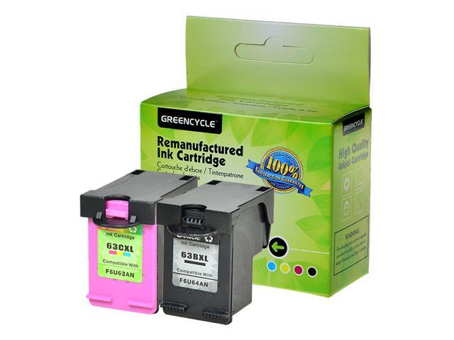 2PK 63XL Color Ink Cartridge F6U63A for HP DeskJet 2132 3632 2130 All ...