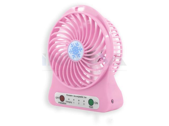 USB Portable LED Mini Fan Air Cooler 2400mAh Rechargeable Lithium Battery Green