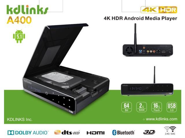 KDLINKS A400 4K Android Quad Core 3D Smart H.265 HD TV Media Player