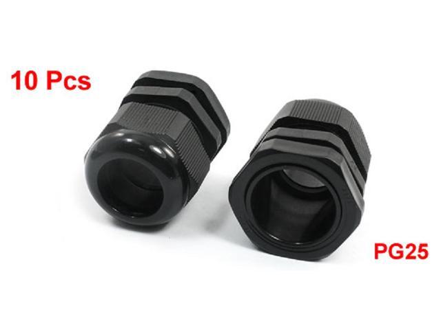 H ● 10Pcs PG25 30mm/1.2" Cable de plástico impermeable glándula conjunta de hilo. 