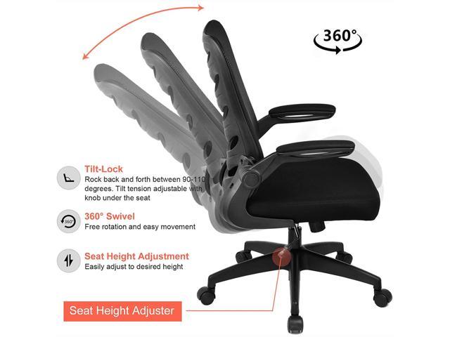Office Chair Ergonomic Computer Chair Mesh Desk Chair with Lumbar Support Modern Executive Adjustable Chair Rolling Swivel Chairs for Women and Men，Black