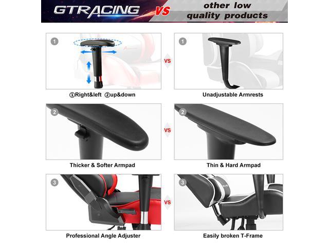 GTRACING Gaming Chair Racing Office Computer Game Ergonomic Backrest Recliner 