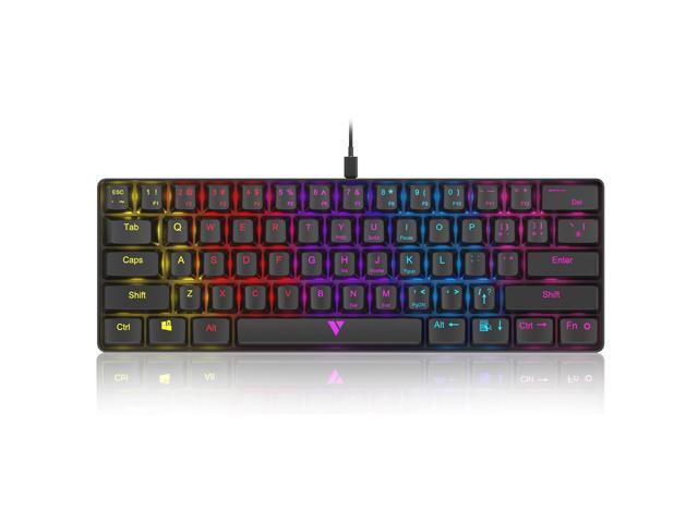 GTRACING Mechanical Gaming Keyboard 60% Colorful Backlit Wired Ultra Compact 61 Keys Mini for Computer PC Laptop Windows Type-C Blue Switches GT882