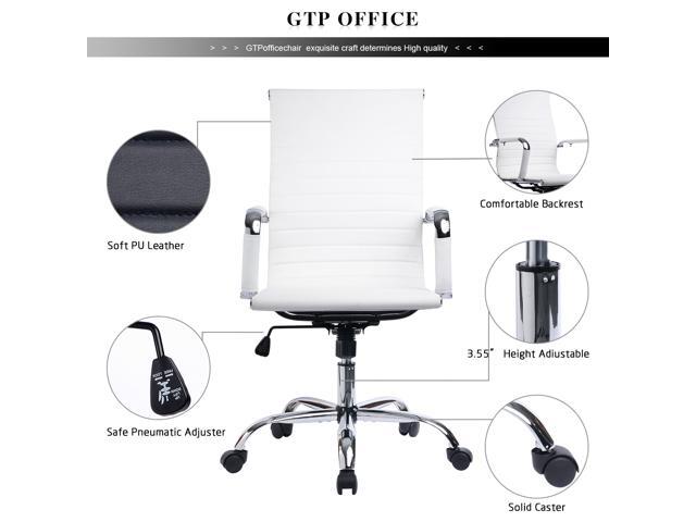 Gtracing Modern Ribbed Leather Office Chair Ergonomic With High Back Newegg Com
