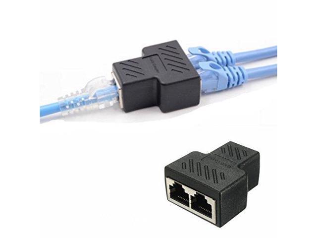 NEW 3PCS 1 to 2 LAN ethernet Network Cable RJ45 Splitter Plug Adapter Connector 