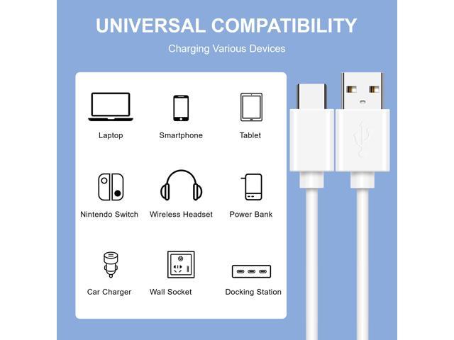 3 Pack USB A To Type C Charging Cable Power Cord Data Sync Lead For ...