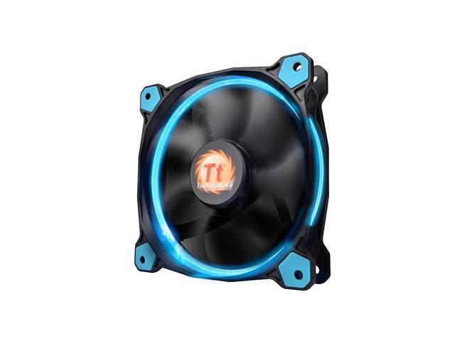 Thermaltake Riing 12 Series Blue High Static Pressure 120mm Circular LED Ring Case/Radiator Fan with Anti-Vibration Mounting System Cooling CL-F038-PL12BU-A