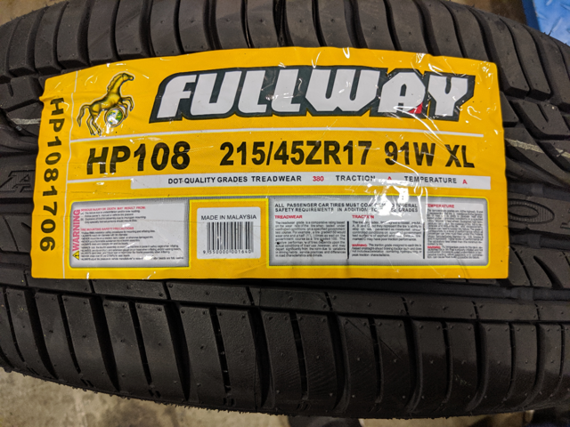 Fullway HP108 High Performance Radial Tire-215//55ZR17 98W XL