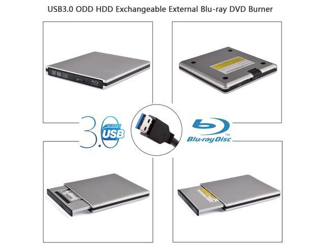 USB3.0 Blu-ray Burner External Optical Drive DVD Player Aluminum 