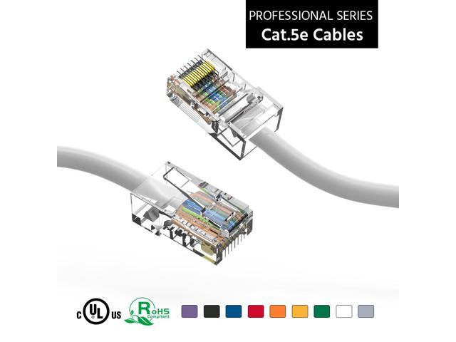 25 Pack 1FT Cat5e UTP Ethernet Network Patch Cable RJ45 Lan Wire White 