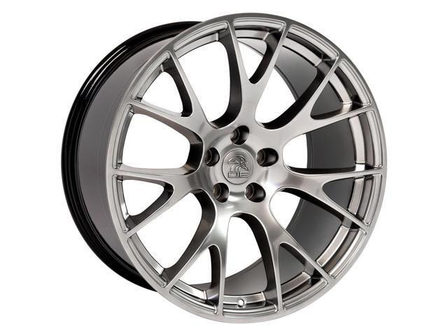 OE Wheels 20 Inch Fit Dodge Challenger Charger SRT8 Magnum Chrysler 300 SRT8 DG15 Hellcat Style Black 20x9 Rims Hollander 2528 Ironman iMove Gen2 Tires and TPMS SET