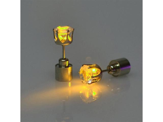 yellow led earrings