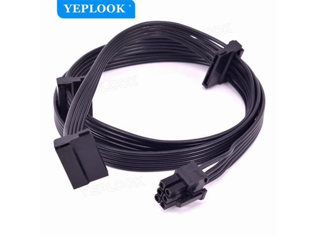 PCIe 6Pin to 3 SATA Male 15Pin HDD Cable 18AWG 50+15+15CM For Seasonic ...