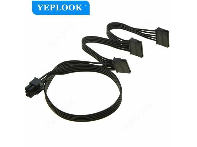 PCIe 6Pin to 3 SATA Hard Driver SSD Power Supply Cable For GIGABYTE ...