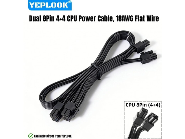 YEPLOOK PSU 8Pin to Dual 8Pin 4+4 CPU Power Cable for Corsair RM1200e ...