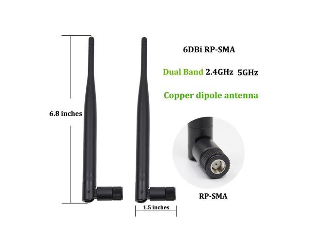 U.fl Mod Kit for Netgear WNDR3400 WNDR3700 6dBi RP-SMA Dual Band WiFi Antenna 